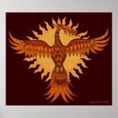 Phoenix cool d'oiseau feu design affiche (Devant)