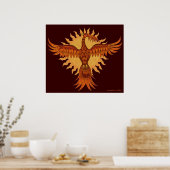 Phoenix cool d'oiseau feu design affiche (Cuisine)