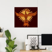Phoenix cool d'oiseau feu design affiche (Bureau à domicile)