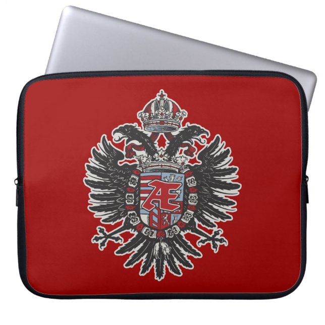 Phoenix Crest Heraldic AEnigma Graphic Design Laptop Sleeve (Voorkant)