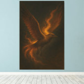 Phoenix de Feu Doré • Impression sur Toile d'Art F (Insitu (Plancher de Bois))