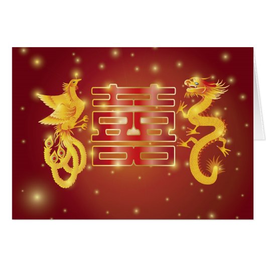 Phoenix Dragon Wedding Card (Voorkant Horizontaal)