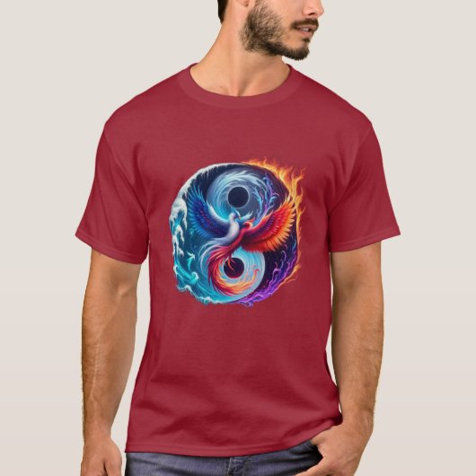 Phoenix & Dragon Yin Yang T-Shirt (Devant)