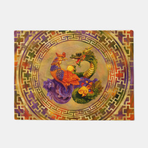 Phoenix en Dragon - kleur en goud Deurmat