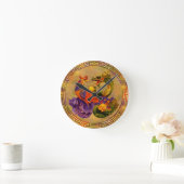Phoenix en Dragon - kleur en goud Ronde Klok (Huis)