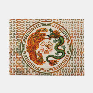 Phoenix en Dragon met bagua #3 Deurmat