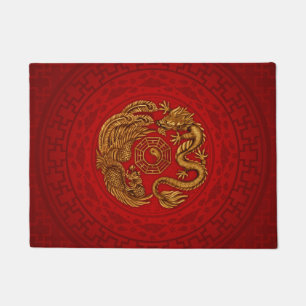 Phoenix en Dragon met bagua #4 Deurmat