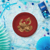 Phoenix en Dragon - op rood Papieren Bordje (Feest)