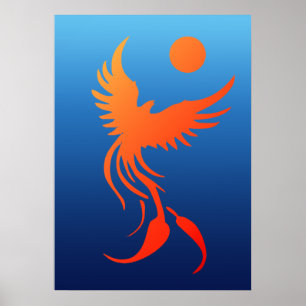 Phoenix en hausse en affiche de flammes