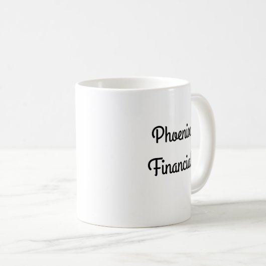 Phoenix Financial Coffee Mug - Conception main dro (Devant droit)