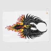 Phoenix Firebird Tribal Flames Golfhanddoek (Horizontaal)