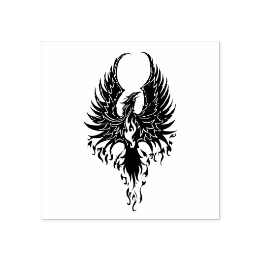 Phoenix Firebird Tribal Flames Rubberstempel (Afrduk)