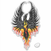 Phoenix Firebird Tribal Flames Sticker (Voorkant)