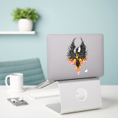Phoenix Firebird Tribal Flames Sticker (Laptop op bureau)