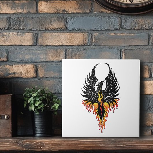Phoenix Firebird Tribal Flames Tegeltje