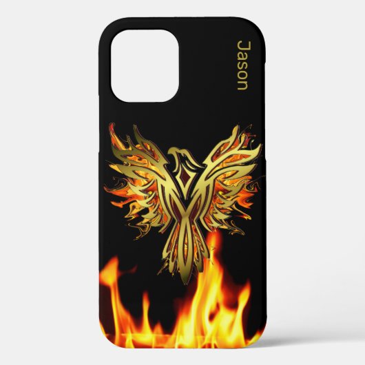 Phoenix flamboyant sur coque noire Case-Mate  (Verso)