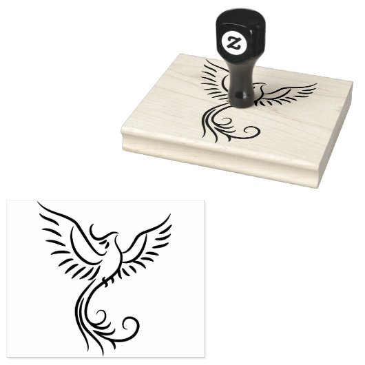 Phoenix Flames Dier Mystiek Vogel Embleem Rubberstempel (Gestempeld)