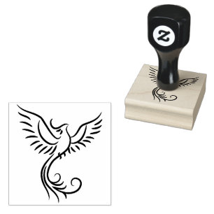 Phoenix Flames Dier Mystiek Vogel Embleem Rubberstempel