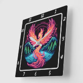 Phoenix gloed over rustige bossen vierkante klok (Hoek)