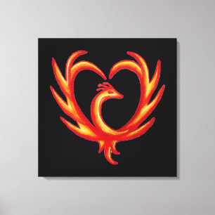 Phoenix Hart Canvas Afdruk
