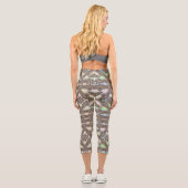 Phoenix Henna Mandala Art Yoga Capri Leggings (Verso)