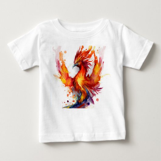 Phoenix in Flames Waterverf Design (Voorkant)