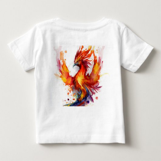 Phoenix in Flames Waterverf Design (Achterkant)