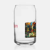 Phoenix in graffiti met monogram blikvorm glas (Rechts)