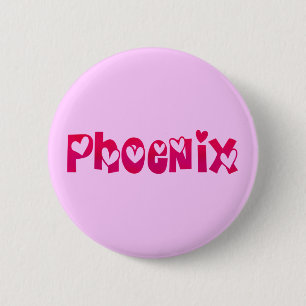 Phoenix in hart ronde button 5,7 cm