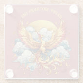 Phoenix in the Clouds Happy Moederdag | Glazen Onderzetter (Achterkant)