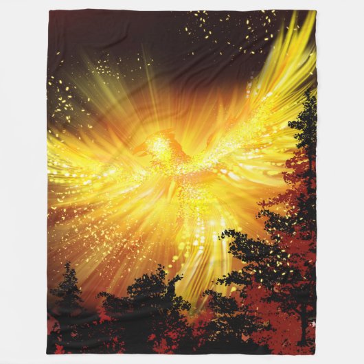Phoenix in vlucht fleece deken (Voorkant)