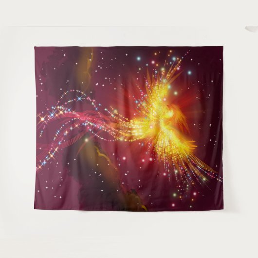 Phoenix in vlucht wandkleed (Voorkant (horizontaal))