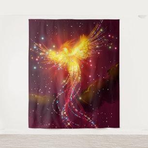 Phoenix in vlucht wandkleed