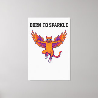 Phoenix Kat Doek Muurkunst – Magische Vuurkat Canvas Afdruk