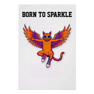 Phoenix Kat Poster – Magische Vuur Kitty Muurkunst Perfect Poster