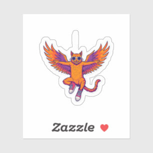 Phoenix Kat Sticker – Mooie Magische Vuurkat