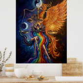 Phoenix & Lotus Spiritual Art Poster (Cuisine)