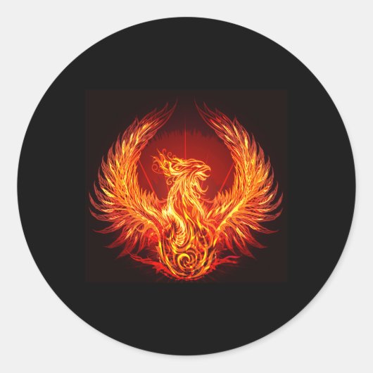 Phoenix magische vogel ronde sticker (Voorkant)