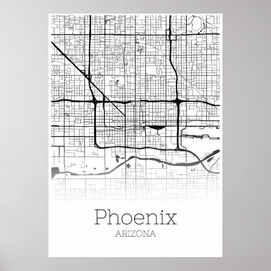 Phoenix Map - Arizona AZ - Poster de la carte de l (Devant)