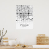 Phoenix Map - Arizona AZ - Poster de la carte de l (Cuisine)