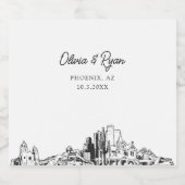 Phoenix Mariage Champagne Étiquette personnalisé (Étiquettes simples)