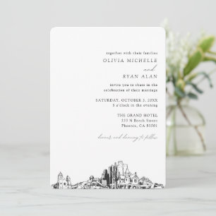 Phoenix Mariage Elegant Skyline Invitation
