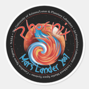 Phoenix Mission Patch Ronde Sticker