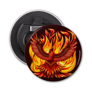 Phoenix mythologische onsterfelijke schepsel button flesopener