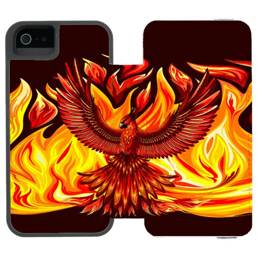 Phoenix mythologische onsterfelijke schepsel incipio iPhone portemonnee hoesje (Agenda Open)