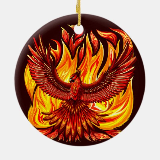 Phoenix mythologische onsterfelijke schepsel keramisch ornament (Achterkant)