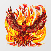 Phoenix mythologische onsterfelijke schepsel raamsticker (Vel)