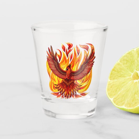 Phoenix mythologische onsterfelijke schepsel shot glas (Voorkant)