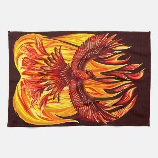 Phoenix mythologische onsterfelijke schepsel theedoek (Horizontaal)