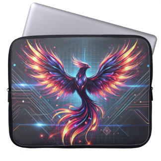"Phoenix Neon Laptop Sleeve – Futuristische 15"